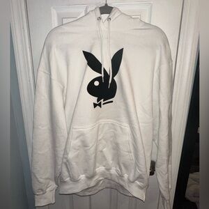 Men’s White Playboy Hoodie